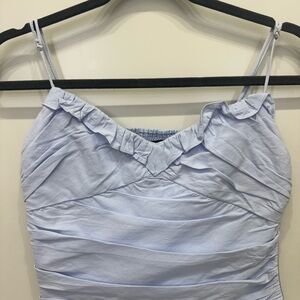 Zara Purple Ruched Ruffled Camisole